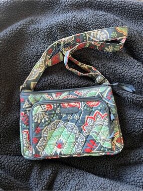 Vera Bradley Quilted Crossbody Bag - Black, Red, Green
